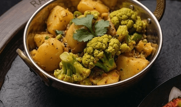 Aloo gobi with sautéed cauliflower and potatoes