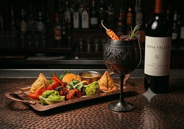 Crispy cocktail samosas and roasted tandoori kababs