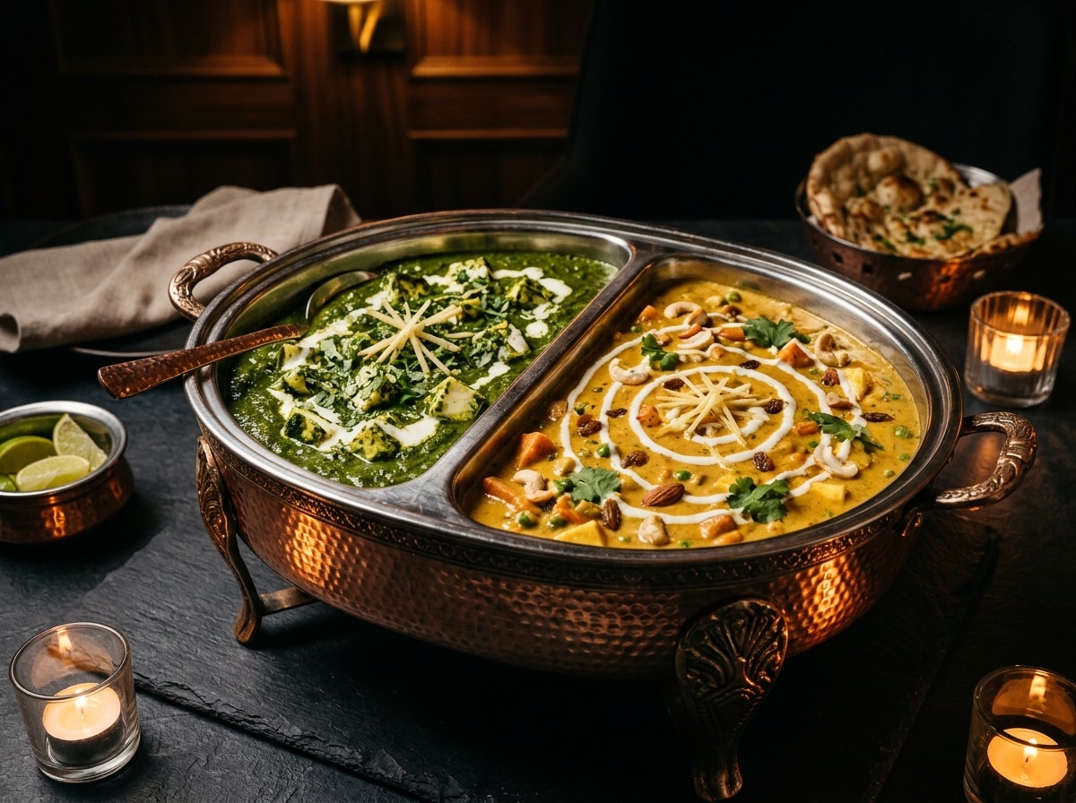 Fresh palak paneer simmered with spinach and artisanal cottage cheese from Rani Mahal